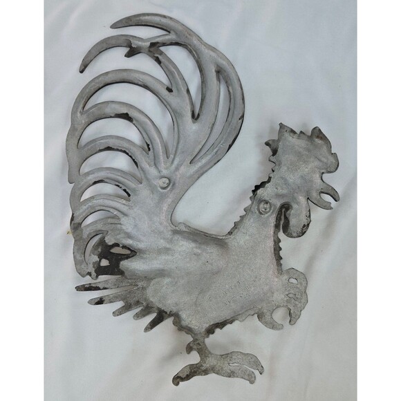 Cast Iron Rooster Wall Hangs by Midwest 16" x 12" Black‎ Vintage 1960s VG+ - Picture 11 of 14
